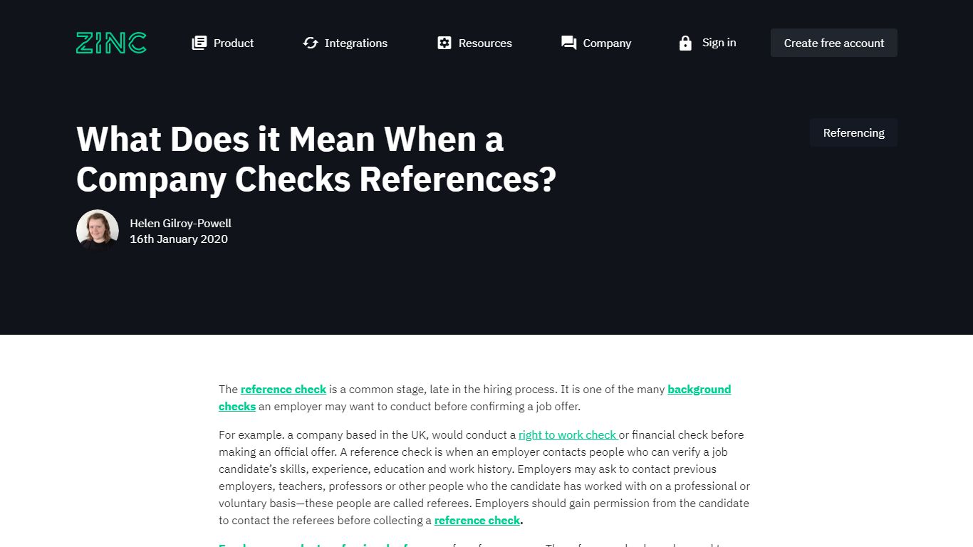 What Does it Mean When a Company Checks References?